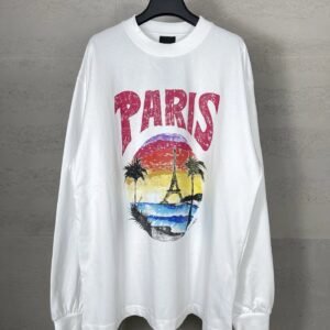 Balenciaga Paris Print White Sweatshirt