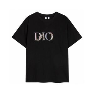 Dior floral-style black T-shirt