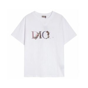 Dior floral-style white T-shirt