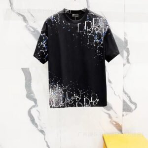Dior graffiti streetwear style black T-shirt