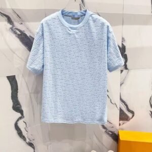 Dior Jacquard Casual Style Blue T-shirt