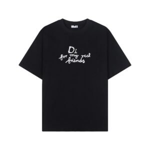 Dior letter - printed black T - shirt