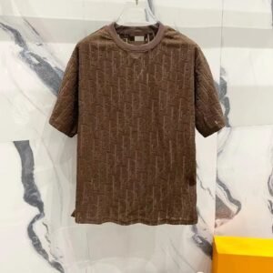 Dior monogram style brown T-shirt