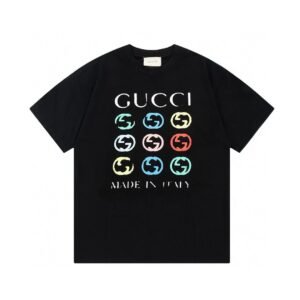 Gucci Colorful Logo Style Black T-shirt