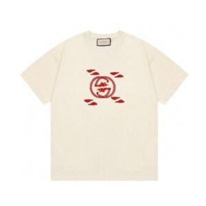 Gucci Dragon Pattern Chinese Style White T-shirt