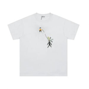 LOEWE cartoon embroidery style white T-shirt