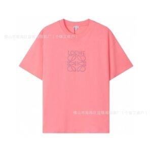 LOEWE minimalist style pink T-shirt