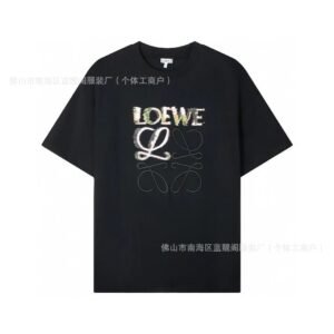 LOEWE Printed Trendy Brand Black T-shirt