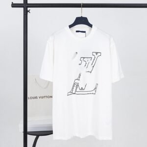 Louis Vuitton Geometric Style White T-shirt