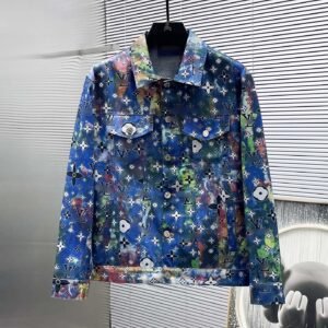 Louis Vuitton graffiti-style blue jacket