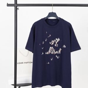 Louis Vuitton Sailboat Series Navy Blue Trendy T-shirt