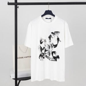 Louis Vuitton White T-shirt with Bird Print
