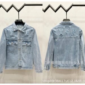 LV denim jacket with a ripped style