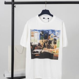 LV retro style white T-shirt
