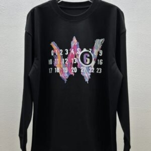 Maison Margiela digital print style black long-sleeve