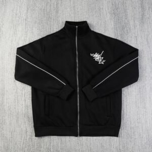 Corteiz graffiti-style black jacket
