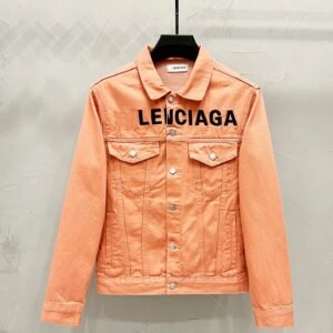 Balenciaga orange denim jacket
