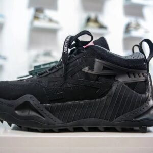 Off-White black functional style sports shoes