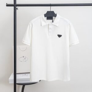 Prada minimalist style white Polo shirt