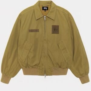 Stussy military-style olive green jacket