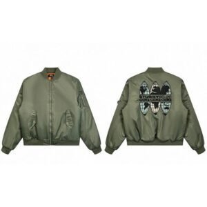 Stussy retro-style olive green jacket