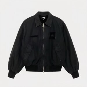 Stussy workwear style black jacket