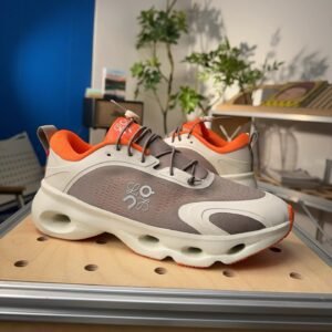 LOEWE casual-style grey and orange sneakers