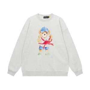 Ralph Lauren cartoon bear light gray sweatshirt