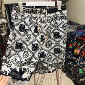 China Selected Cashew Pattern Shorts (Black and White)