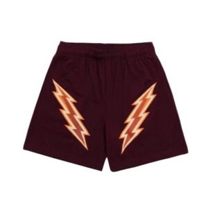 China Selected Lightning Print Shorts (Burgundy)
