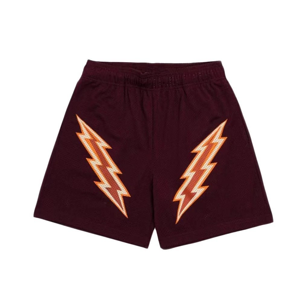 China Selected Lightning Print Shorts (Burgundy)