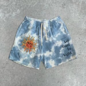 China Selected Tie-dye Style Blue Shorts