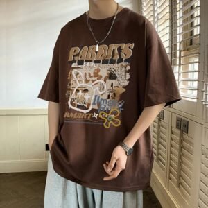 China Selected retro-style brown T-shirt