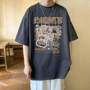 China Selected retro-printed short-sleeved shirts.