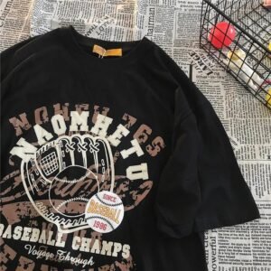 China Selected baseball-style black T-shirt