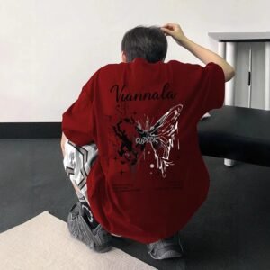 Viannala butterfly - printed red T - shirt