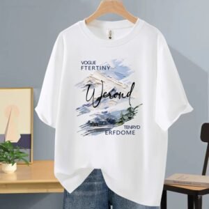China Selected graffiti-style white T-shirts
