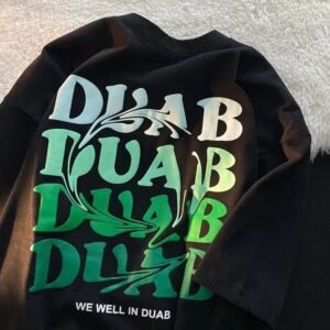 China Selected gradient letter style black T-shirt