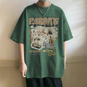China Selected retro-style green T-shirt