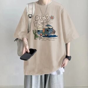 China Selected cartoon beige T-shirts