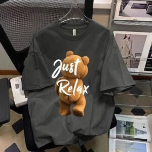China Selected bear retro gray T-shirt