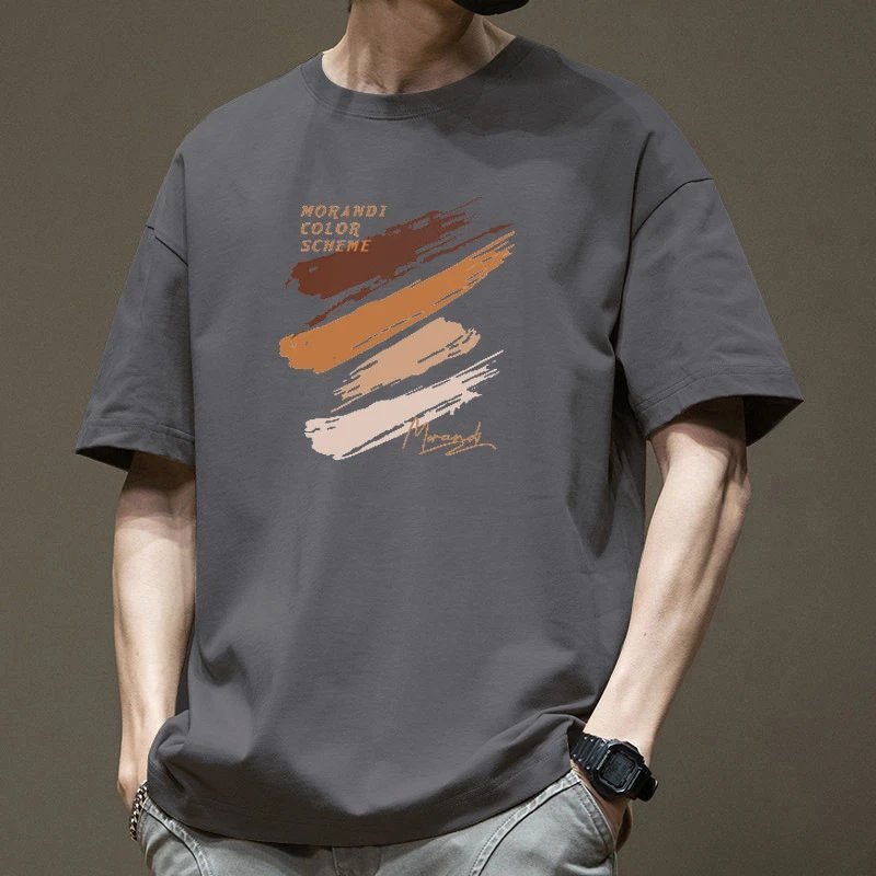 China Selected graffiti-style gray T-shirts