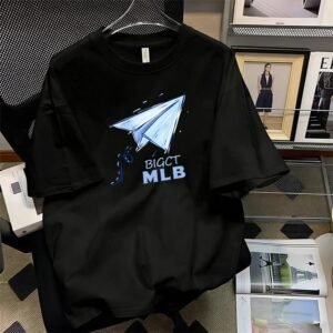 MLB Paper Airplane Trendy Brand Black T-shirt
