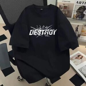 China Selected with a deconstructed style black T-shirt