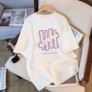 China Selected alphabet print white T-shirt.