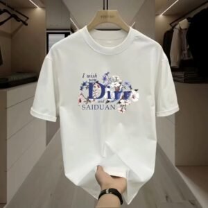 China Selected floral style white T-shirt