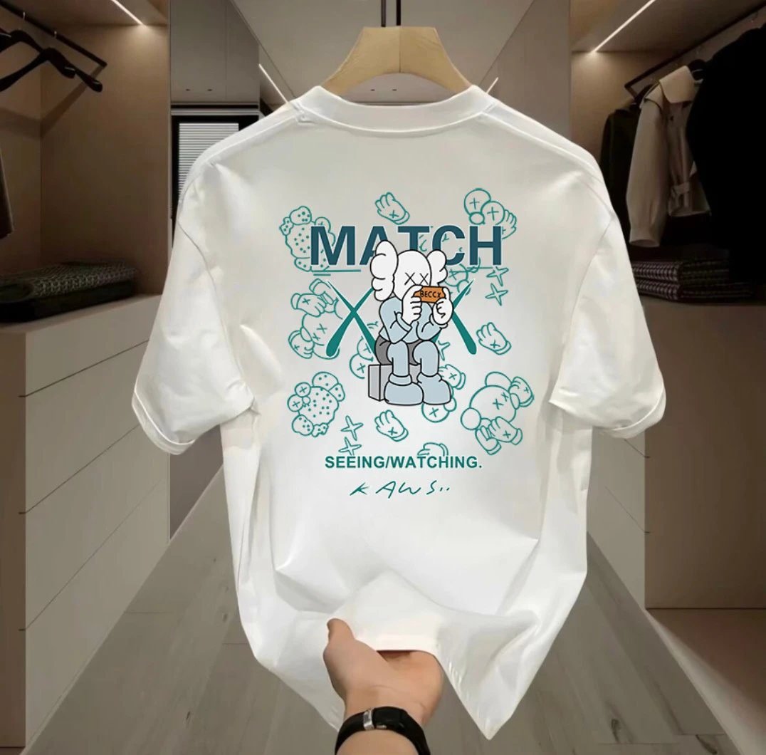 KAWS Cartoon Trendy Brand White T-shirt