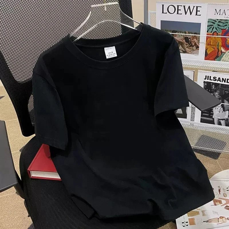 China Selected simple style black T-shirt