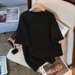China Selected simple style black T-shirt