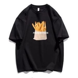 China Selected French fries style black T-shirt